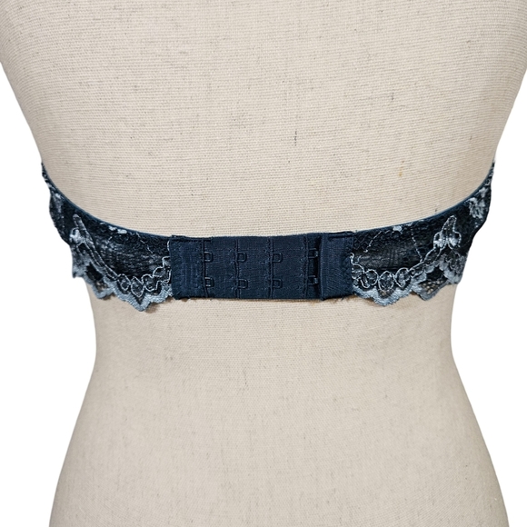 Free People Intimates Lace Halter Bralette With Underwire,  Dark Teal, Medium - Picture 4 of 16